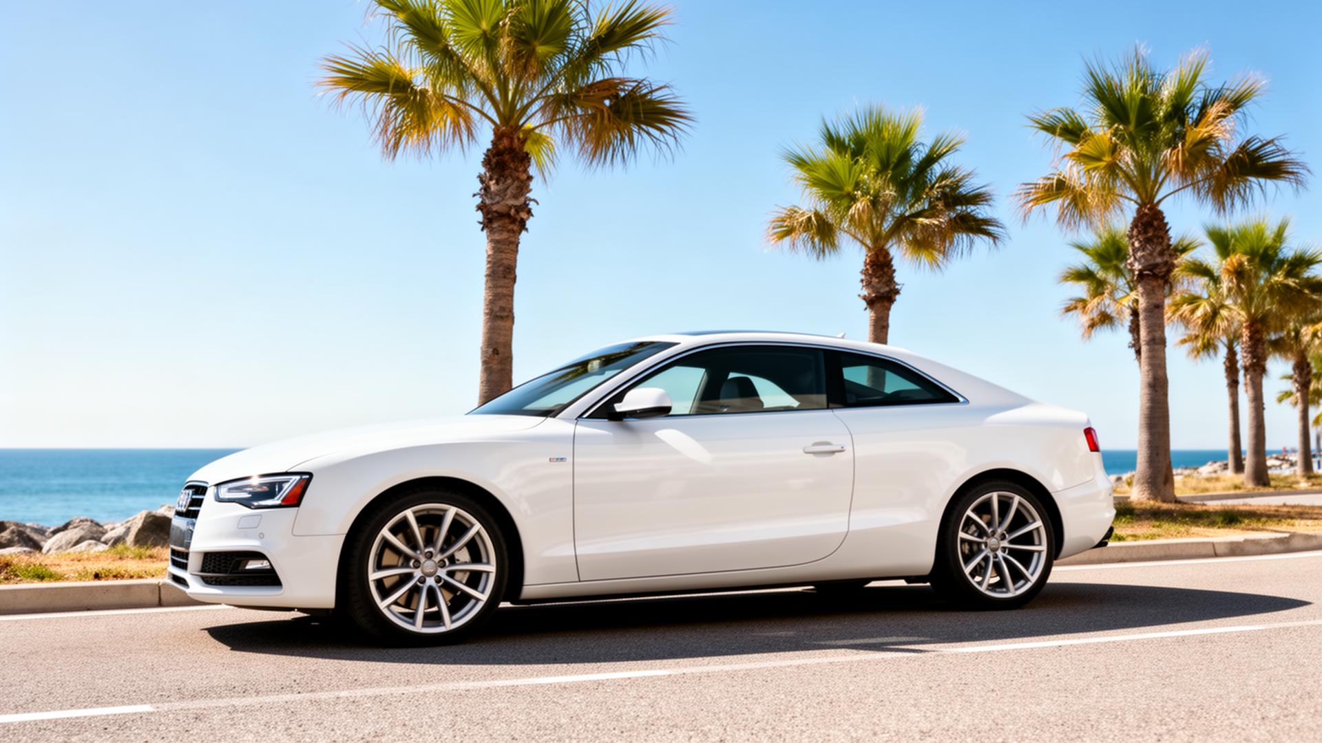 Summer rental car by the coast